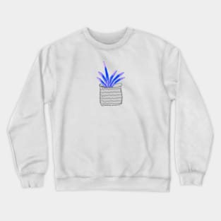 Blue purple succulent watercolor Crewneck Sweatshirt